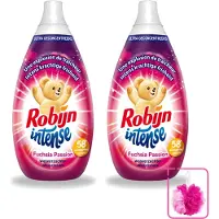 Robijn 2 x Intense - Wasverzachter - Intense Fuchsia Passion - 870ml - 58 Wasbeurten - Bulkverpakking - Wasverzachter - Douchemop - Wasverzachter fuchsia passion