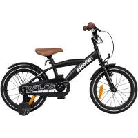 Aventuri Explorer 3.0 Jongensfiets 16 Inch - Kinderfiets voor 4 tot 6 Jaar - 100-115 cm - Met Zijwieltjes - Matzwart