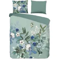 Muller Textil Good Morning Dekbedovertrek "Farren" - Groen - (200x220 cm) - 100% Katoen