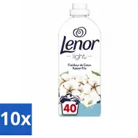Lenor 10 x Light - Wasverzachter - Katoen Fris - Fris & Zacht - 40 Wasbeurten - Voordeelverpakking - 10 stuks