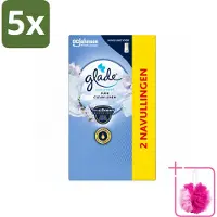 Glade 5 x - Touch & Fresh Navulling - Pure Clean Linen - 2 × 10 ml - Bulkverpakking - Navulling - Douchemop - Geur