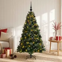 vidaXL Kunstkerstboom met Ballen 120 cm 150 LED's Warmwit