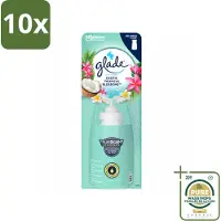 Glade 10 x – Sense & Spray Navulling – Exotic Tropical Blossoms – 18 ml - Wasstrips - Tropische Geur - Luchtverfrisser Met Bewegingssensor - Kokos En Bloemen - Exotische Geur - Luchtverfrisser