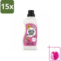 Marcel's Green Soap 15 x - Wasverzachter - Patchouli & Cranberry - Zachte frisheid - 30 Wasbeurten - 750 ml - Bulkverpakking - Wasverzachter - Douchemop - Wasgoed verzachter