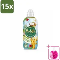 Robijn 15 x – Wasverzachter – Kokos Sensation – 765 ml - Bulkverpakking - Wasverzachter kokos - Douchemop - Wasverzachter tropisch