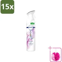 Febreze 15 x Spray - Zero % - Orchidee - Luchtverfrisser - 300ml - Bulkverpakking - Luchtverfrisser - Douchemop - Geuren verwijderen