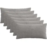 vidaXL Kussensloop 6 st ALMELO Lichtgrijs 40 x 80 cm corduroy
