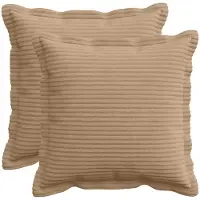 vidaXL Kussensloop 2 st HOUTEN Bruin 50 x 50 cm corduroy