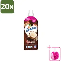 Soupline 20 x – Wasverzachter – Verwarmende Kokosnoot & Witte Bloemen – 950 ml - Bulkverpakking - Wasverzachter - Douchemop - Kokosnoot