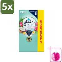 Glade 5 x - Touch & Fresh - Exotic Tropical Blossoms - 2x 10 ml - Bulkverpakking - Geur - Douchemop - Frisheid
