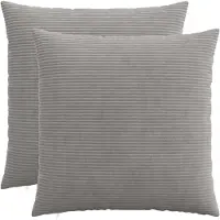 vidaXL Kussensloop 2 st HEERLEN Lichtgrijs 80 x 80 cm corduroy