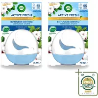 Air Wick 2 x – Luchtverfrisser – Deco Sphere Katoen – 75 ml - Wasstrips - Luchtverfrisser - Katoen Geur - Frisse Geur - Geur Neutraliseren - Geur In Badkamer