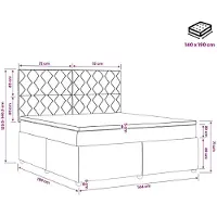 vidaXL - LED - Boxspringbed - met - Matras - Taupe - 140 - x - 190 - cm - Stof