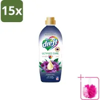 Dreft 15 x – Wasverzachter – Ultimate Care Intense Dark – 40 Wasbeurten - Bulkverpakking - Wasverzachter - Douchemop - Kleurbescherming