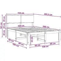 vidaXL Tweepersoonsbed met hoofdbord ROSTOCK Wit 150 x 200 cm