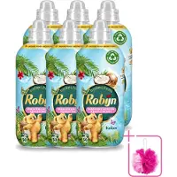 Robijn 6 x Collections - Wasverzachter - Kokos - 1,25L - 50 Wasbeurten - Bulkverpakking - Wasverzachter kokos - Douchemop - Wasverzachter voor kleding