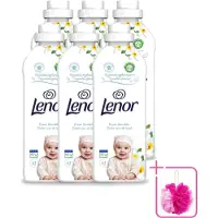Lenor 6 x - Wasverzachter - Gevoelig - Milde Geur - 41 Wasbeurten - Bulkverpakking - Wasverzachter - Douchemop - Gevoelige huid