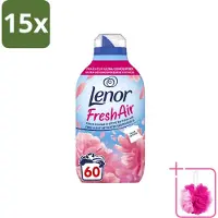 Lenor 15 x – Wasverzachter – Bloesem – 60 Wasbeurten – 840 ml - Bulkverpakking - Wasverzachter - Douchemop - Buitenluchtfrisheid