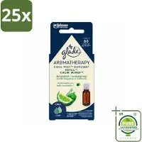 Glade 25 x – Aromatherapy Mist Diffuser Navulling – Calm Mind – 17,4 ml - Grootverpakking - Vaatwasstrips - Aromatherapie - Ontspanning - Stressverlichting - Bergamot - Citroengras