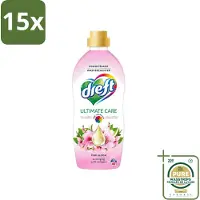 Dreft 15 x - Ultimate Care - Wasverzachter - Roze Bloem - Anti-Veroudering - 40 Wasbeurten - Wasstrips - Wasverzachter - Anti-aging - Kleurbescherming - Wasgoed Verzorging - Roze Bloem Geur