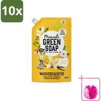 Marcel's Green Soap 10 x - Wasverzachter - Navulling - Katoen & Vanille - Zachte frisheid- 30 Wasbeurten - 750 ml - Bulkverpakking - Wasverzachter - Douchemop - Wasgoed zachter maken