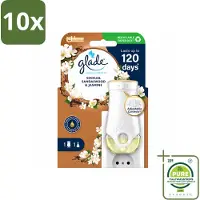 Glade 10 x - Houder Elektrische Olie - Sensual Sandelhout Jasmijn - Grootverpakking - Vaatwasstrips - Geurhouders - Geur - Geurhouders Elektrisch - Geurhouders Voor Huis - Geurhouders Sensueel