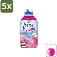 Lenor 5 x – Wasverzachter – Bloesem – 60 Wasbeurten – 840 ml - Bulkverpakking - Wasverzachter - Douchemop - Buitenluchtfrisheid