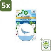 Air Wick 5 x – Luchtverfrisser – Deco Sphere Katoen – 75 ml - Grootverpakking - Vaatwasstrips - Luchtverfrisser - Katoen Geur - Frisse Geur - Geur Neutraliseren - Geur In Badkamer