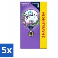 Glade 5 x - Touch & Fresh Navulling - Tranquil Lavender & Aloë - 2 × 10 ml - Voordeelverpakking - 5 stuks