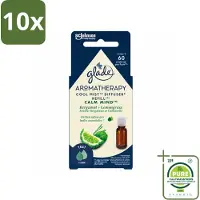 Glade 10 x – Aromatherapy Mist Diffuser Navulling – Calm Mind – 17,4 ml - Grootverpakking - Vaatwasstrips - Aromatherapie - Ontspanning - Stressverlichting - Bergamot - Citroengras