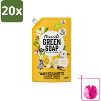 Marcel's Green Soap 20 x - Wasverzachter - Navulling - Katoen & Vanille - Zachte frisheid- 30 Wasbeurten - 750 ml - Bulkverpakking - Wasverzachter - Douchemop - Wasgoed zachter maken