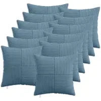 vidaXL Kussensloop 12 st ALMELO Blauw 45 x 45 cm corduroy