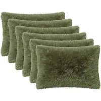 vidaXL Kussensloop 6 st HEERLEN Groen 50 x 75 cm PV Fleece