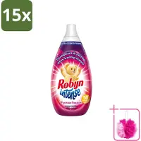 Robijn 15 x Intense - Wasverzachter - Intense Fuchsia Passion - 870ml - 58 Wasbeurten - Bulkverpakking - Wasverzachter - Douchemop - Wasverzachter fuchsia passion
