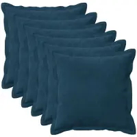 vidaXL Kussen met kussen HOUTEN 6 st Blauw fluweel