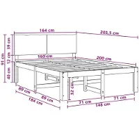 vidaXL Tweepersoonsbed met hoofdbord ROSTOCK Donkerbruin 160 x 200 cm