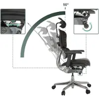 Hjh OFFICE Bureaustoel / directiestoel ERGOHUMAN GEN2 stof zwart