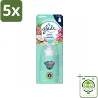 Glade 5 x – Sense & Spray Navulling – Exotic Tropical Blossoms – 18 ml - Grootverpakking - Vaatwasstrips - Tropische Geur - Bewegingssensor - Kokos En Bloemen - Luchtverfrisser - Exotische Geur