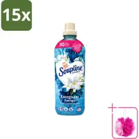 Soupline 15 x – Wasverzachter – Energie Jasmijn & Witte Bloemen – 950 ml - Bulkverpakking - Wasverzachter - Douchemop - Jasmijn