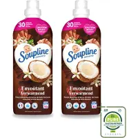 Soupline 2 x – Wasverzachter – Verwarmende Kokosnoot & Witte Bloemen – 950 ml - Grootverpakking - Vaatwasstrips - Wasverzachter - Kokosnoot - Witte Bloemen - Warme Geur - Wasgoed