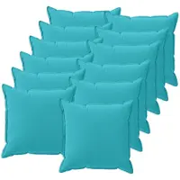 vidaXL Kussensloop 12 st HOUTEN Turquoise 50 x 50 cm Polyester