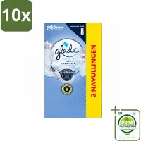 Glade 10 x - Touch & Fresh Navulling - Pure Clean Linen - 2 × 10 ml - Grootverpakking - Vaatwasstrips - Navulling - Geur - Frisheid - Linen - Bloemige Geur