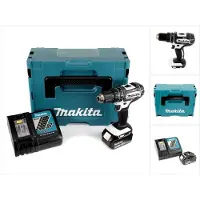 Makita DHP 482 RF1J W accu-klopboorschroevendraaier 18 V 62 Nm + 1x accu 3,0 Ah + oplader in Makpac
