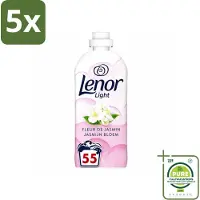 Lenor 5 x Light - Wasverzachter - Jasmijnbloem - Fris & Zacht - 55 Wasbeurten - Grootverpakking - Vaatwasstrips - Wasverzachter - Jasmijn - Wasverzachter Jasmijn - Milde Frisheid - Zachte Was