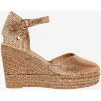 Alhamas Slingpumps 'Alpargata Cuña 10 cm Ante' taupe