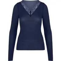 Hunkemoller Slaapshirt 'V-neck with Cashmere' blauw