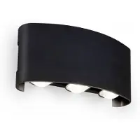 Briloner buitenwandlamp met op- en neerwaartse verlichting, 15,5x4,5x7,5 cm, 6,5W, 700lm, 4000K (neutraal wit), IP44 (spatwaterdicht), zwart - Wandlamp voor balkon, terras, hal