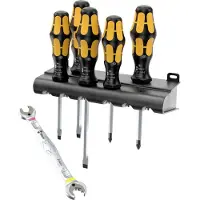Wera Joker Werkplaats, Universeel Schroefbeitel met dubbele steeksleutelset Kopbreedte: 4.5 mm, 5.5 mm, 7 mm Koplengte: 80 mm, 90 mm, 100 mm, 125 mm