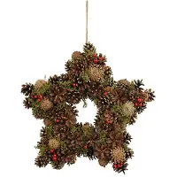 Décoris Kerstkrans | | 39 x 39 x 8 cm (Decoratief, Groen)