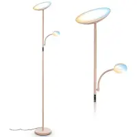 Briloner Vloerlamp Sira, dimbaar, crème / amber, Werkkamer / Kantoor, metaal, Modern, vloerlamp